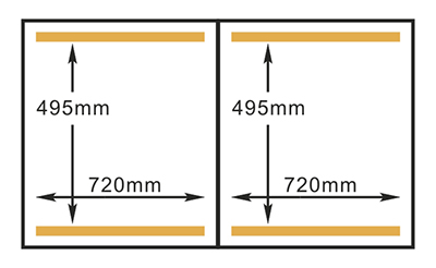 Kích thước buồng máy đóng gói chân không HVC-720S/2B Hualian