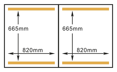 Kích thước buồng máy đóng gói chân không HVC-820S/2B