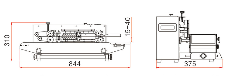 Kích thước máy dán băng keo FRB-770I Hualian