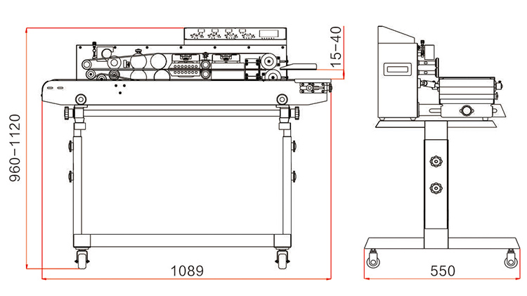 Kích thước máy hàn nhiệt FRM-1010III Hualian