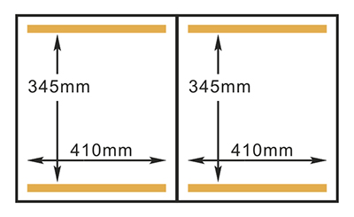 Kích thước buồng máy đóng gói chân không HVC-410S/2B Hualian