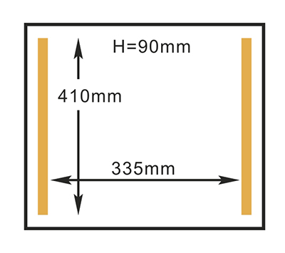 Kích thước buồng máy đóng gói chân không HVC-410F/2A Hualian