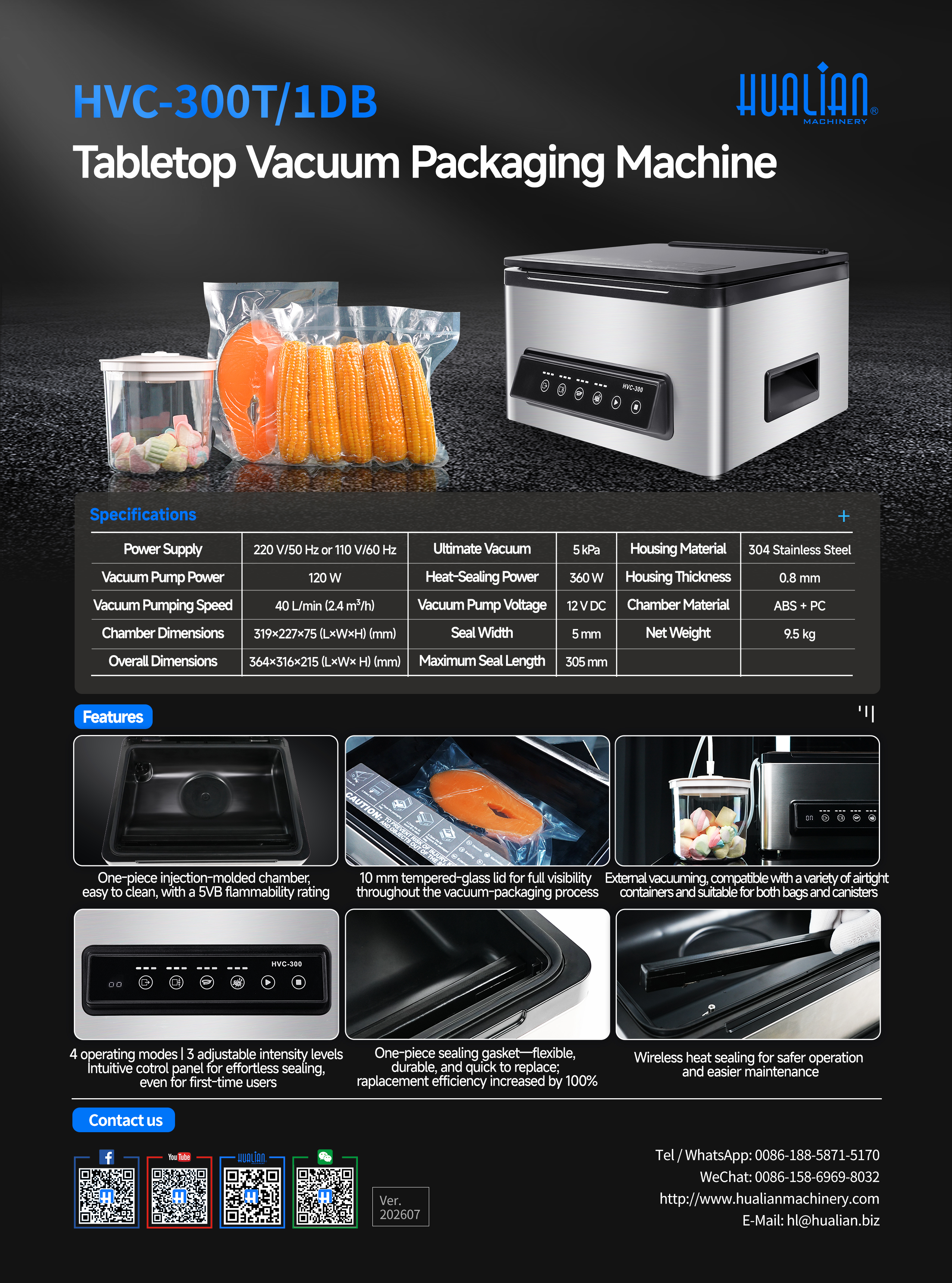 M&aacute;y h&uacute;t ch&acirc;n kh&ocirc;ng buồng Hualian HVC-300T∕1DB