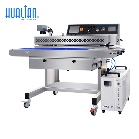 Máy dán băng liên tục hút khí và xả khí Hualian bằng tia UV CO2 đánh dấu FRJ-1120WH 